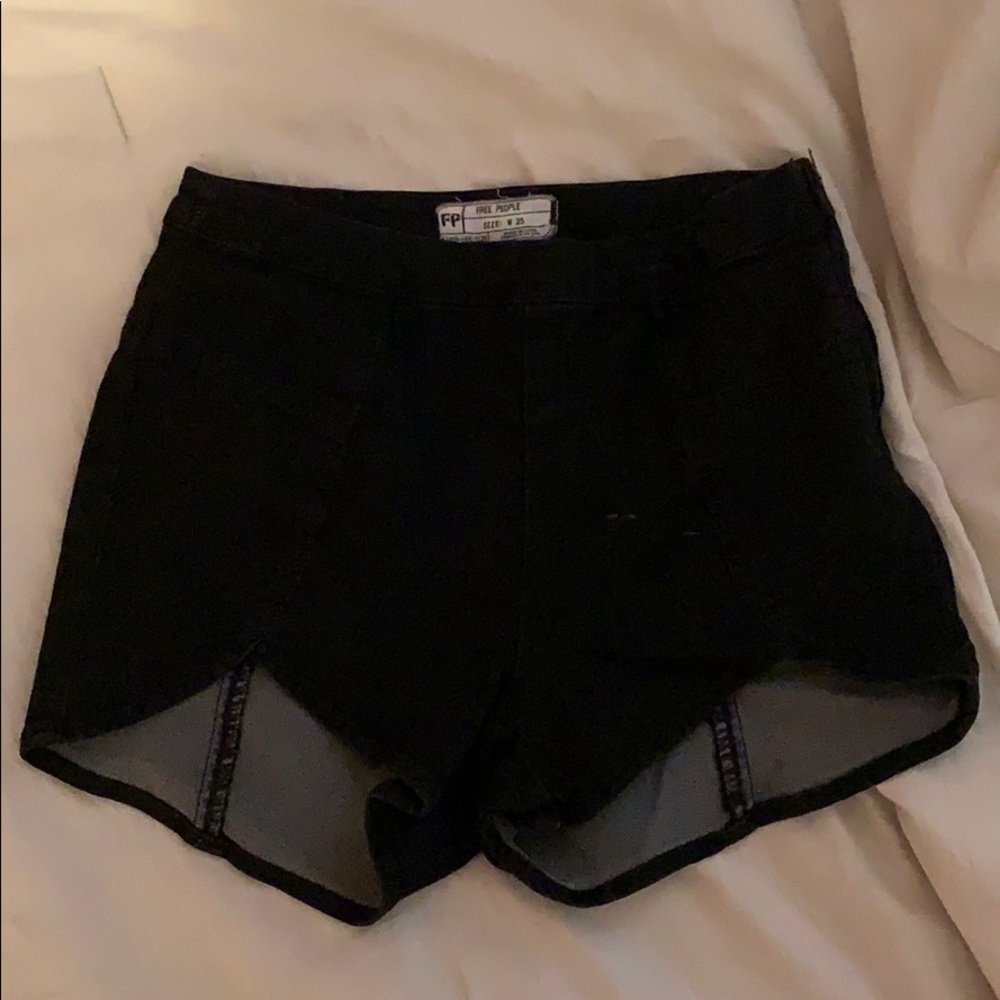 Free people black high waisted shorts